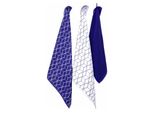 Asciugamani Da Cucina E Da Tè Set Di Asciugamani Da Cucina - 1 Asciugamano Da Cucina E 2 Asciugamani Da Tè - Bianco / Viola