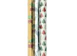 Assortimento Di Carta Da Regalo Natalizia Metallizzata K24 - 10 Metri X 70 Cm - 3 Rotoli