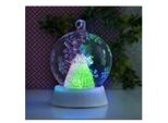 Guaina Di Natale In Vetro A Led Con Angelo - Timer On/Off - 8 X 8 X 12 Cm