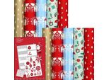 Cosy Cottage - Carta Da Regalo Varia Per Natale - 2 Metri X 70 Cm - 10 Rotoli - Etichette Incluse