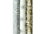 Assortimento Di Carta Da Regalo Per Natale Argento E Oro - 200 X 70 Cm - 3 Rotoli