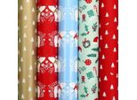 Carta Da Regalo Della Gamma Cosy Cottage Per Natale - 2 Metri X 70 Cm - 5 Rotoli