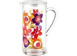 Caraffa Per Succhi Di Frutta In Plastica - Caraffa Per Versare - Fiori - 1,85 Litri - Con Coperchio