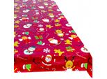 Tovaglia Monouso In Poliestere, Per Natale, Feste, Rosso, 140 X 230 Cm