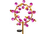 Mulino A Vento Xxl / Campana A Vento Con Illuminazione A Led Solare Rosa 180 Cm