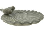 Vaschetta Per Uccelli / Mangiatoia Per Uccelli - Conchiglia - Pietra - 25 X 23 Cm