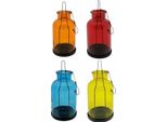 Lanterne Decorative Appese In Vetro Con Catena In Metallo - 11 X 23 Cm Per Luci Da Tè - Lanterna - Set Di 4 Pezzi