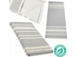 Telo Hammam Fouta Da Uomo, Telo Mare, Telo Sauna - Naturale E Grigio - 80 Cm X 180 Cm