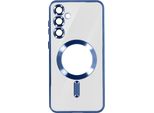 Avizar, Custodia In Silicone Magsafe Per Samsung S23 Fe Con Cornice Cromata, Blu