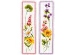 Vervaco Segnalibro Per Ricamo A Punto Croce "Fiori"" Set Di 2, Schema Di Conteggio, 6X20Cm"