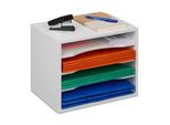 Vassoio Portadocumenti Relaxdays Bianco 4 Scomparti