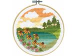 Confezione Da Ricamo A Punto Croce Design Works Con Cerchio Da Ricamo "Lakeshore"", Schema Di Conteggio, Diam. 15 Cm"
