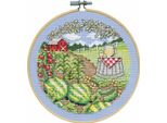 Confezione Da Ricamo A Punto Croce Design Works Con Cerchio Da Ricamo "Summer"", Schema Di Conteggio, Diam. 15 Cm"