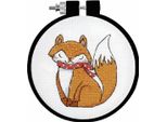 Kit Per Ricamo A Punto Croce Design Works Con Cerchio Da Ricamo "Fox"", Schema Di Conteggio, Diam. 9 Cm"