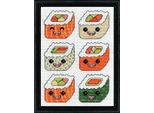 Kit Per Ricamo A Punto Croce Design Works "Happy Sushi"", Schema Contato, 13X18 Cm"
