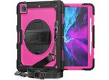 Custodia Per Ipad Pro 5/4/3 12,9" Con Supporto E Tracolla Rosa"
