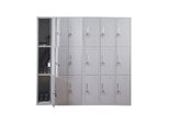 SchließFach Preston T829, SchließFachschrank Wertfachschrank Spind, Metall 9 FäCher, Grau