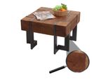 Couchtisch MCW-A15, Wohnzimmertisch, Tanne Holz Rustikal Massiv Mvg-Zertifiziert ~ Braun 60X60Cm