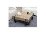 Couchtisch MCW-A15, Wohnzimmertisch, Tanne Holz Rustikal Massiv Mvg-Zertifiziert ~ Naturfarben 60X60Cm