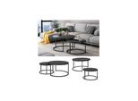 Vicco Couchtisch Montreal Schwarz Marmor-Optik 77 X 40 Cm Wohnzimmertisch 2Er-Set