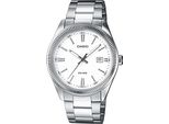 Quarzuhr, Silber (Silberfarben, Weiß), Casio Timeless Collection, Armbanduhren, Damen, Quarzuhr, Armbanduhr, Herrenuhr, Damenuhr, Datum, Neo-Display, Edelstahlarmband