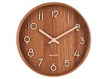 Karlsson Wanduhr Pure , Braun , Holz , Linde , 22x22x4.5 cm , Dekoration, Uhren, Wanduhren