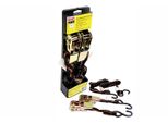 Easy Work 87122 Cinghia Di Tensione A Cricchetto 3 M, Forza Di Trazione Fino A 125 Kg E 2 Ganci, Nero/Arancio, 2 Pezzi (1 Set)