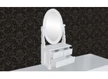 Tavolino Da Toilette Con Specchio Ovale Girevole Mdf