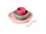 Set Di Stoviglie Beaba In Silicone Rosa