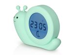 Alecto BC110GN Simon - Sleep Trainer, Luce Notturna E Sveglia, Lumaca, Verde Menta
