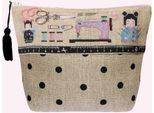 Borsa Le Bonheur Des Dames Contato Kit Punto Croce "Pochette Couture Kokeshi"", 23X17X8,5Cm"