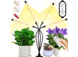 Lampada A Led Per Piante A Spettro Completo IP65 Dimmerabile, Clip Di Luce Per Piante 3 Modalità, Lampada Di Crescita Timer Telecomando Per Piante D'appartamento (4 Tubi Luminosi)