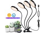 Lampada A Led Per Piante A Spettro Completo Dimmerabile, Clip Di Luce Per Piante IP65, Lampada Di Crescita A Led Timer Per Piante Da Appartamento In Serra (4 Teste Di Lampada)