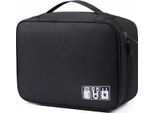 Inf Borsa Digitale Da Viaggio Portatile A 3 Strati Con Organizer Nero