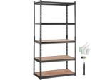 Scaffalatura Vevor 907,2 Kg Di Portata Totale 181,4 Kg Per Ripiano Scaffalatura Per Cantina Spcc Acciaio Al Carbonio + Pannelli Mdf Scaffalatura A Innesto 90X45X182,88 Cm Scaffalatura Per Officina Scaffalatura Per Carichi Pesanti Scaffalatura Per Cantina Scaffale Regolabile