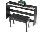 Pianoforte Digitale Vevor, 88 Tasti, Pianoforte Elettrico, Doppia Tastiera E Altoparlante, Semplice Custodia Con Doppia Panca, Cuffie, 200 Toni E Ritmi, Supporto Bluetooth/Usb/Midi