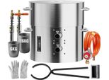 Vevor Set Di Forni Fusori A Propano 16 Kg Set Di Forni Fusori A Gas Per Metalli, Forno Domestico Per Fonderia A Doppio Bruciatore Con Crogioli E Pinze, Strumento Per Fusione