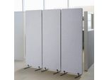 Succebuy Divisorio Per Ambienti, 61 Cm, 3 Pannelli, Poliestere Pet, Schermo Privacy Pieghevole Per Camera, Ufficio, Studio, Grigio