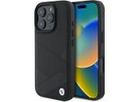 Bmw Bmhcp16L23Rcgpk Iphone 16 Pro 6.3 Czarny/Nero Hardcase Segno Pelle Attraversando Le Linee Modello