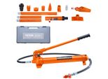 Kit Di Cilindri Idraulici Vevor, Martinetto Idraulico Portatile Da 12 T, Con Tubo Flessibile Dell'olio Da 1,4 M, Kit Di Riparazione Del Telaio Dell'auto Con Custodia Per La Riparazione Di Auto, Camion, Aziende Agricole, Arancione