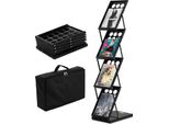 Vevor Portadepliant Da Terra 4 Scomparti Pieghevole, Portadepliant Con Borsa Per Negozio, Mostra, Ufficio 27X36X125Cm Nero