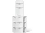 Succebuy Mobile Ad Angolo Con Stazione Di Ricarica, Ripiani Regolabili, 163 Cm, Bianco