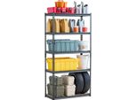 Vevor Scaffale Senza Bulloni, 907 Kg, 5 Ripiani, Scaffale Per Garage, 406 X 914 X 1813 Mm, Scaffale Universale, Adatto Per Cucina, Magazzino, Cantina, Nero