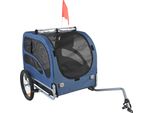 Succebuy Rimorchio Per Cani, Capacità Di Carico 100 Lbs, Trasportino Per Animali Domestici Con Telaio Pieghevole, Ruote A Sgancio Rapido, Attacco Universale, Catarifrangenti Di Sicurezza, Blu/Nero