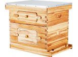 Succebuy Set Di Arnie Con 20 Telai, Legno Di Cedro Rivestito Di Cera D'api, 1 Cassetta Profonda + 1 Cassetta Media, Set Di Arnie Langstroth, Finestre In Acrilico Trasparente Con Fondamenta Per Principianti E Apicoltori Professionisti