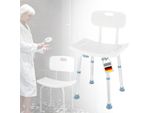 Sgabello Da Doccia Jonah Regolabile In Altezza Con Schienale Sedia Da Bagno Ergonomica Caricabile Fino A 150 Kg