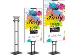 Succebuy Supporto Per Poster, Regolabile Fino A 75 Pollici, Supporto Per Cartelli Con Base Stabile Su Entrambi I Lati, Supporto Per Striscioni Da Pavimento Con Base Resistente Agli Urti Per Espositori, Cartoncino E Schiuma, Nero