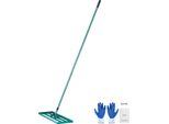 Succebuy Rastrello Livellatore Per Prato, 76,2 X 25,4 Cm, Robusto Livellatore Con Manico In Acciaio Lungo 198,1 Cm, Attrezzo Da Giardino E Da Cortile Per Prati Da Golf, Aia