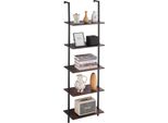 Vevor Scaffale Industriale In Tubo Quadrato, 5 Livelli, 43,9 X 30 Cm, A Parete, Scaffale Galleggiante In Legno Rustico, Supporto, Scaffale Espositivo, Libreria, Scaffale Di Stoccaggio, Porta Minuteria