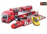 Bburago Auto Con Rimorchio E Accessori Ferrari Race & Play In Plastica In Scatola 1:43